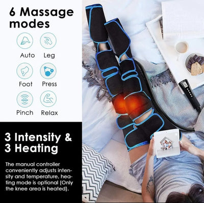 360° Air Pressure Leg Massager Muscle Relaxation Lymphatic Drainage Device